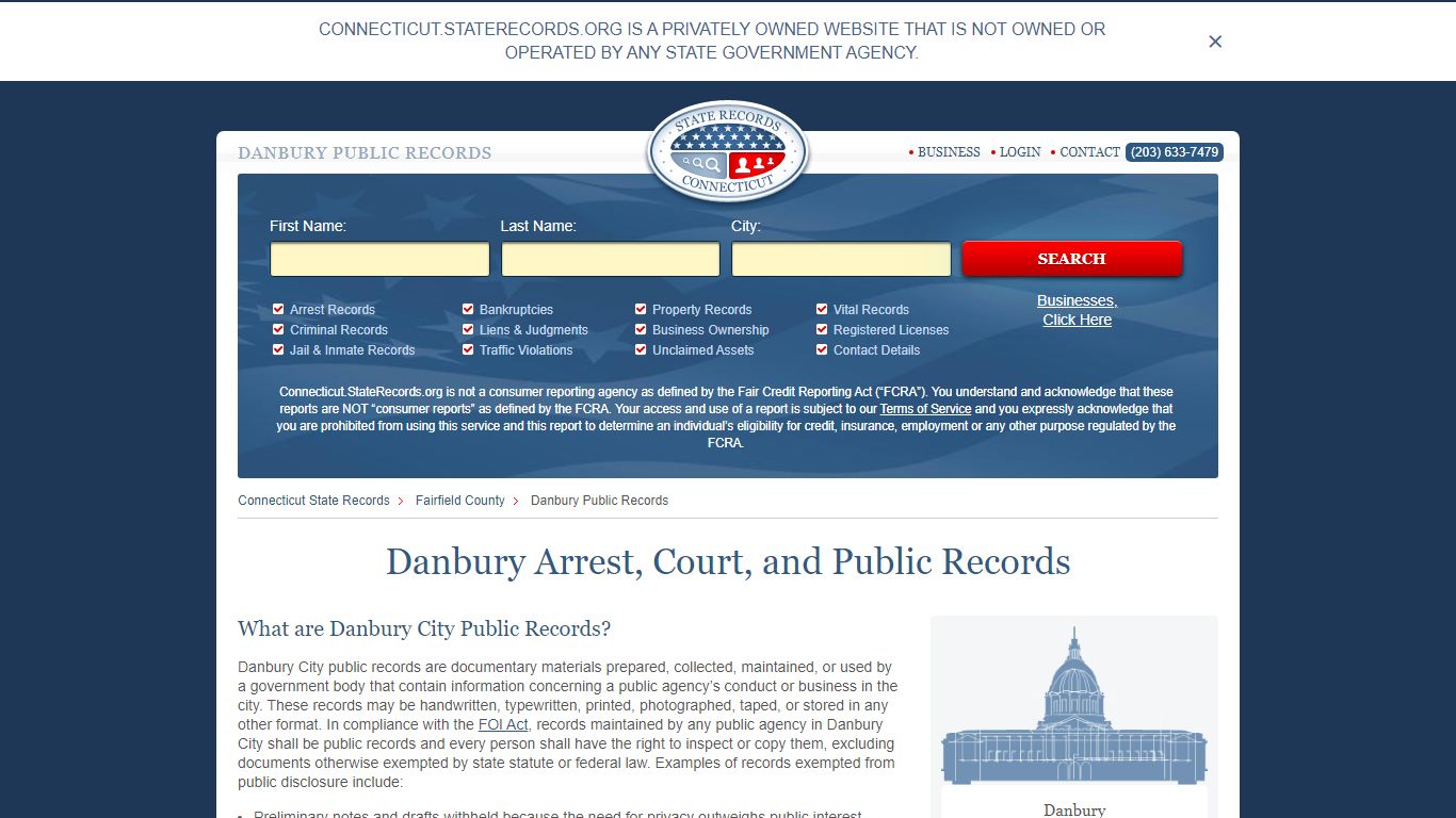 Danbury Arrest and Public Records | Connecticut.StateRecords.org