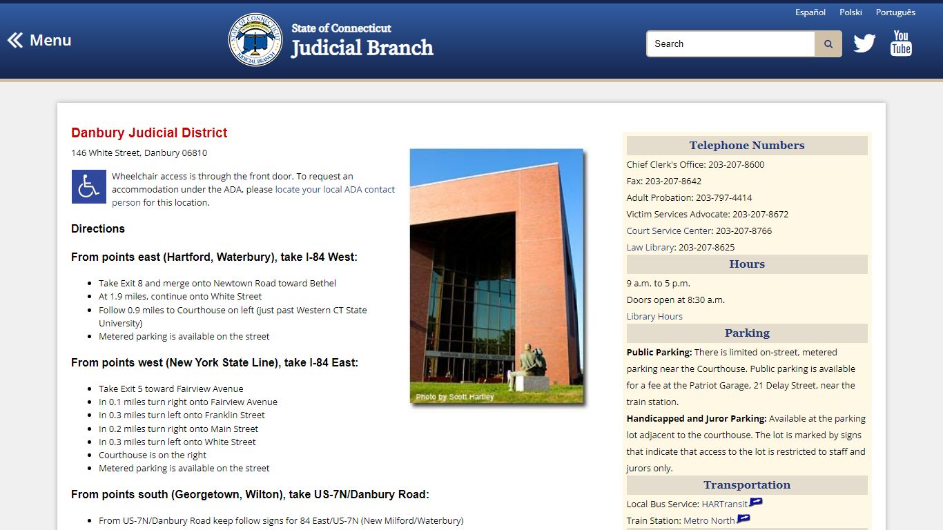 Danbury JD Directions - CT Judicial Branch